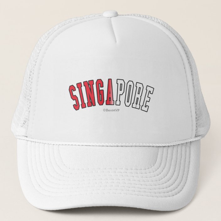Singapore in National Flag Colors Mesh Hat