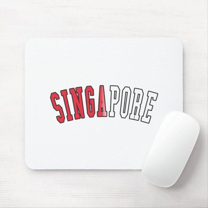 Singapore in Singapore National Flag Colors Mouse Pad