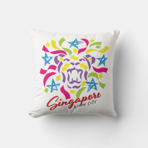 Singapore Lion City Celebration Throw Pillow