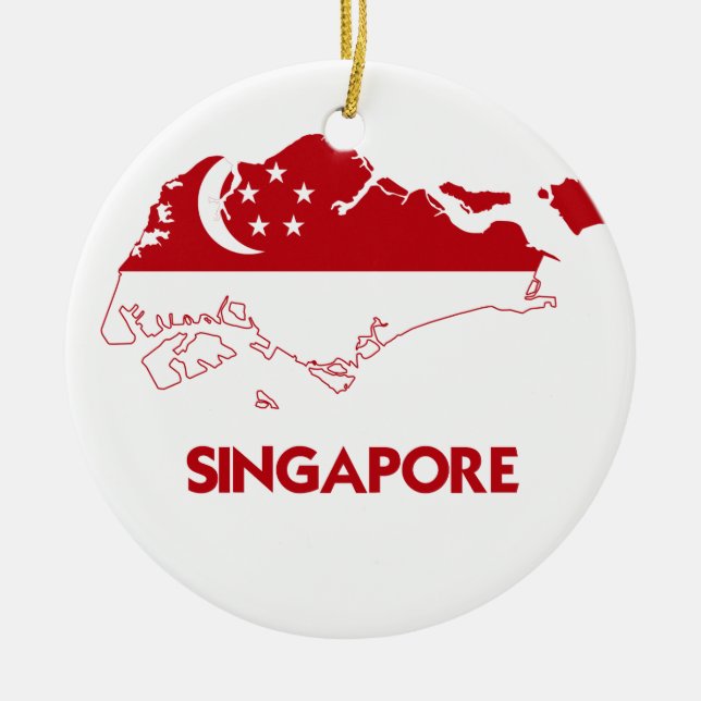SINGAPORE MAP CERAMIC ORNAMENT (Front)