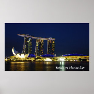 Singapore Marina Bay at Night Poster