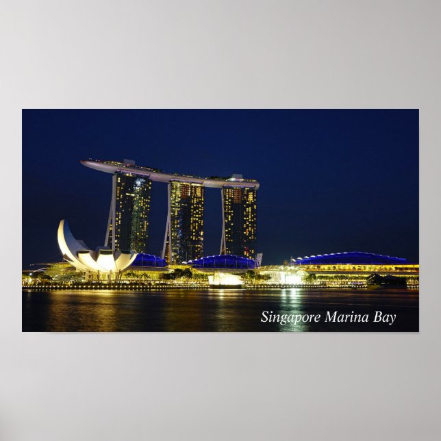 Singapore Marina Bay at Night Poster (Front)