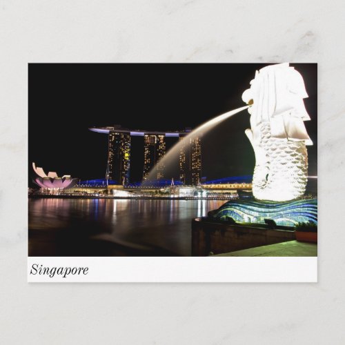 Singapore Merlion at Marina Bay Postcard