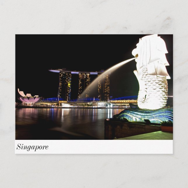 Singapore Merlion at Marina Bay Postcard (Front)