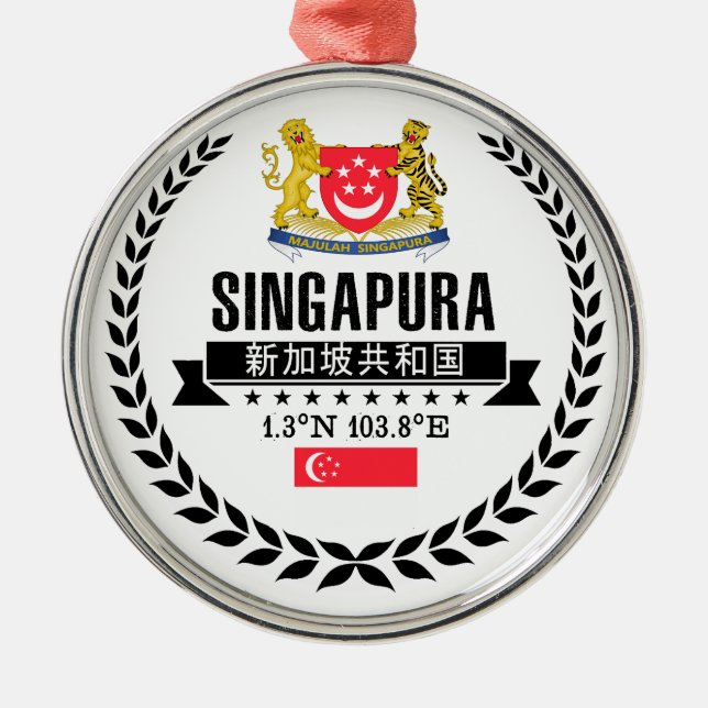 Singapore Metal Ornament (Front)