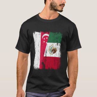 Singapore Mexico Half Flag Singaporean Mexican Her T-Shirt