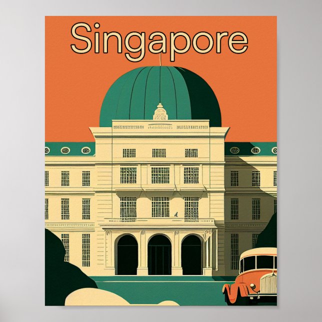 Singapore Minimalist Vintage Travel Poster (Front)