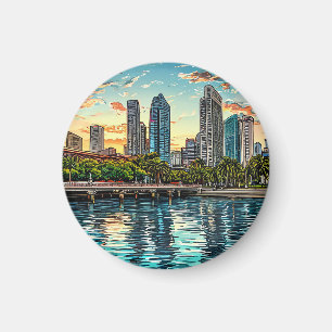 Singapore Modern Cityscape Magnet