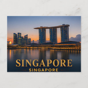Singapore Modern Skyline Luxury Travel Destination Postcard