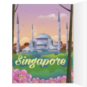 Singapore Mosque Travel poster Cards (Inside (Left))