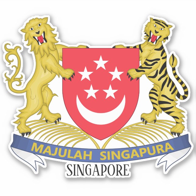 Singapore National Coat Of Arms Patriotic Sticker (Front)