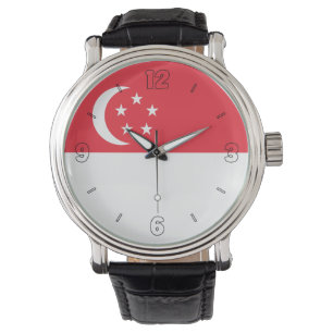 Singapore National Flag Elegant Patriotic Watch