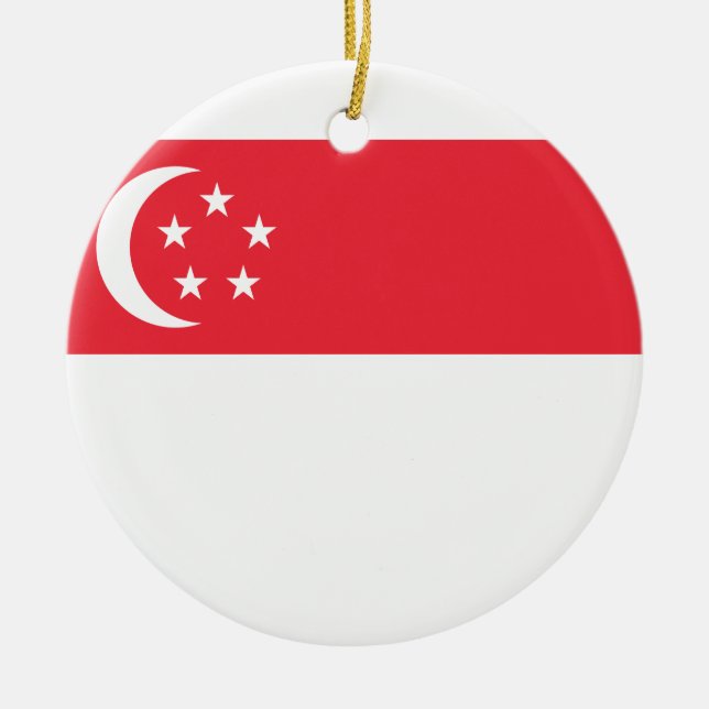 Singapore National World Flag Ceramic Ornament (Front)