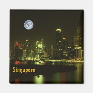 Singapore night lights magnet