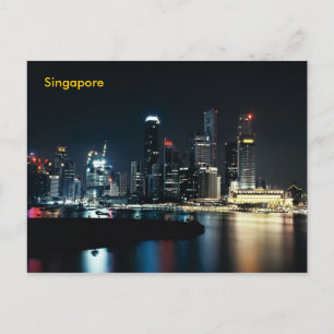 Singapore night lights postcard