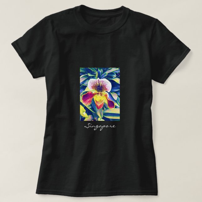 Singapore Orchid travel South East Asia T-Shirt (Design Front)