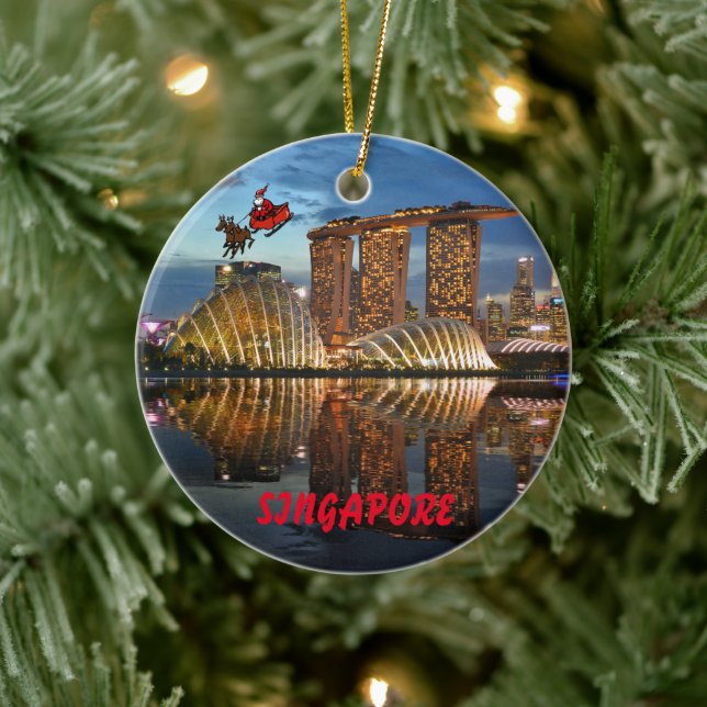 Singapore Panoramic Christmas Ornament (Tree)