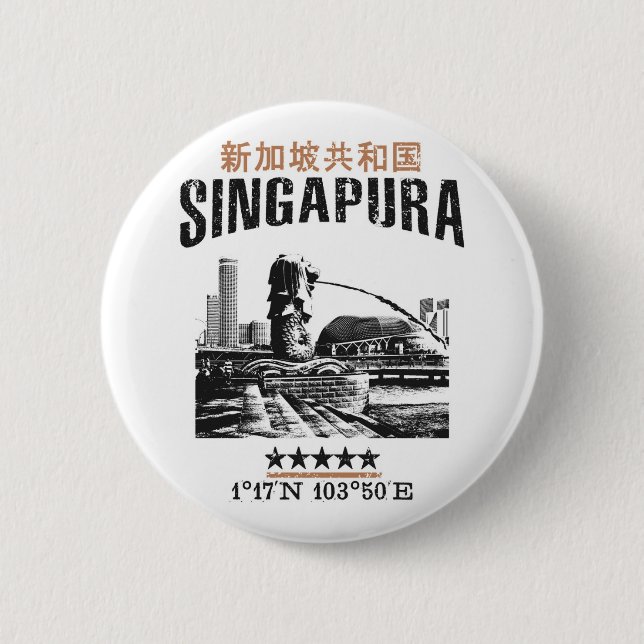 Singapore Pinback Button (Front)