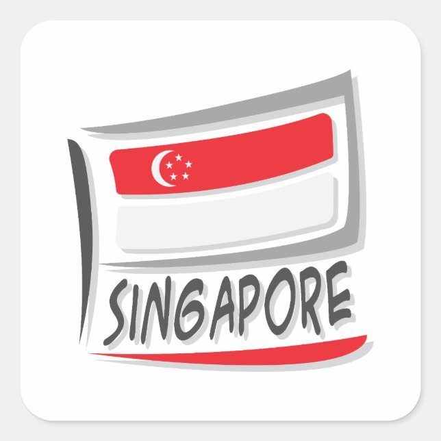 Singapore  Pride X Flag Square Sticker (Front)
