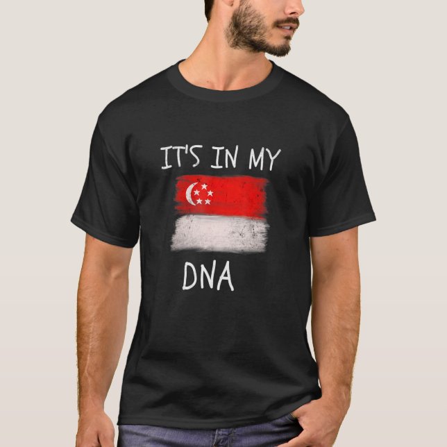 Singapore Roots It's in my DNA Patriotic Singapore T-Shirt (Front)