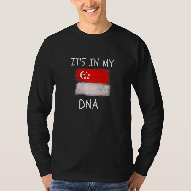 Singapore Roots It's in my DNA Patriotic Singapore T-Shirt (Front)