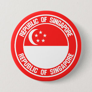 Singapore Round Emblem Button