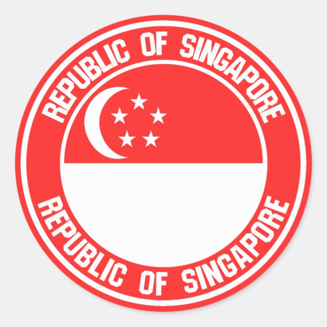 Singapore Round Emblem Classic Round Sticker (Front)