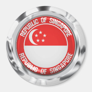 Singapore Round Emblem Magnet
