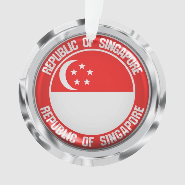 Singapore Round Emblem Ornament (Front)