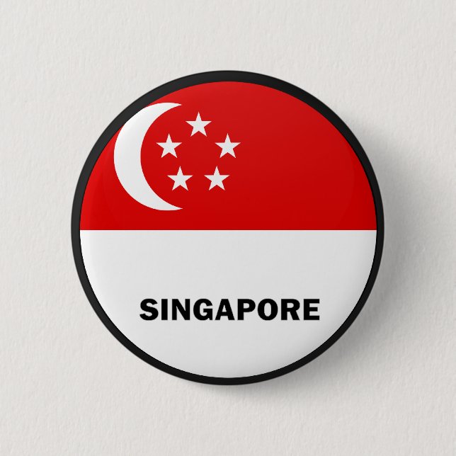 Singapore Roundel quality Flag Button (Front)