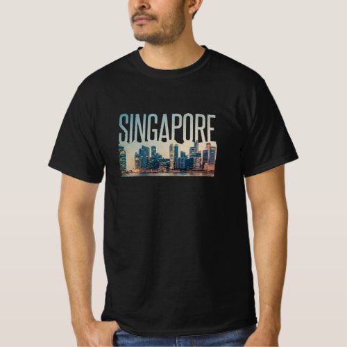 Singapore Simplistic Travel Outline T_Shirt