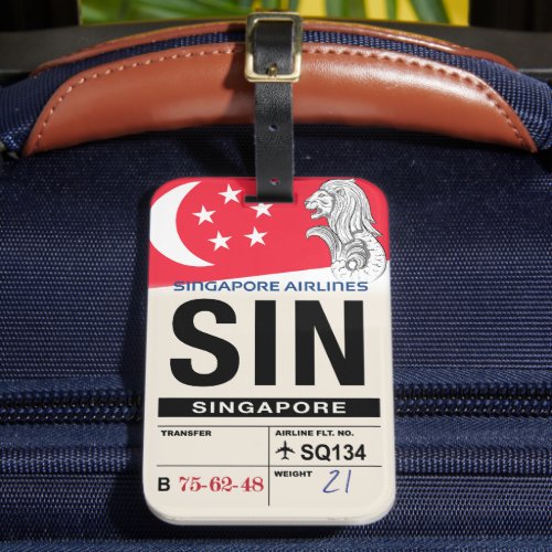 Singapore SIN Airline Luggage Tag