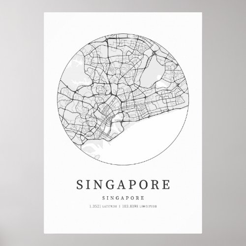 Singapore Singapore City Map Poster