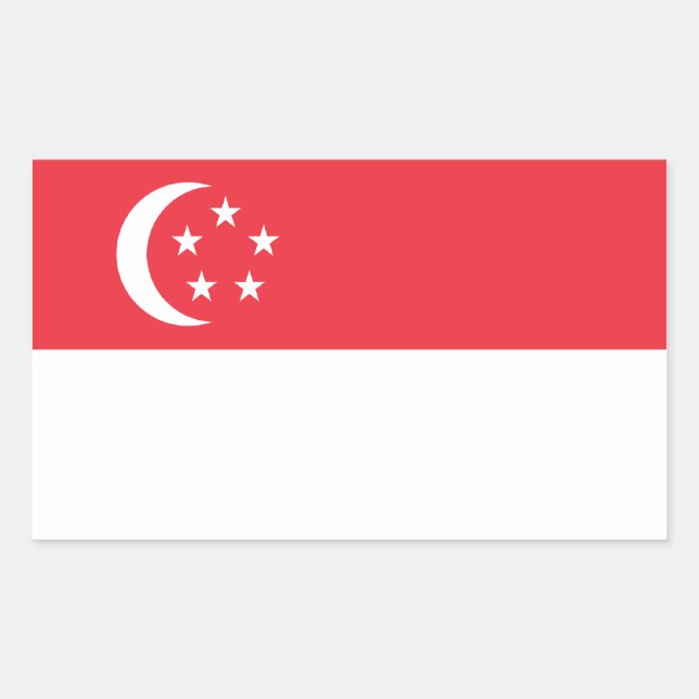 Singapore/Singaporean Flag Rectangular Sticker (Front)