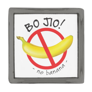 Singapore Singlish - Bo Jio - No Invite, No Banana Gunmetal Finish Lapel Pin