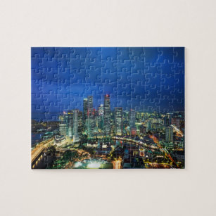 Singapore Skyline at night, Singapore Jigsaw Puzzle