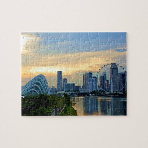 Singapore Skyline by the Sun Jigsaw Puzzle