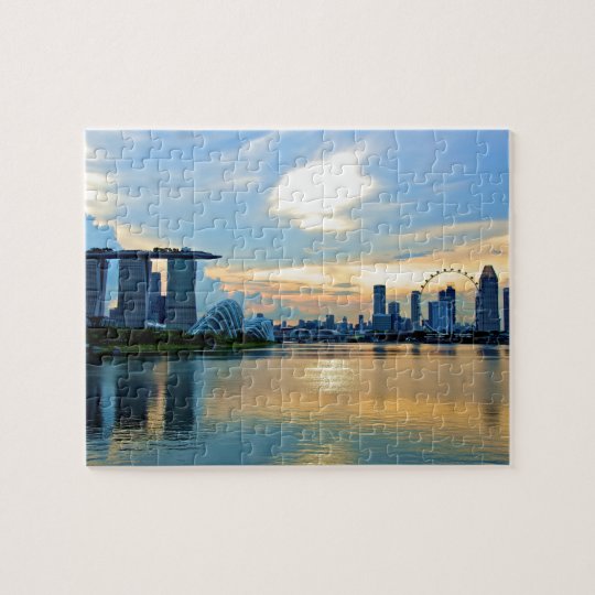 Singapore Skyline in the Sun Jigsaw Puzzle