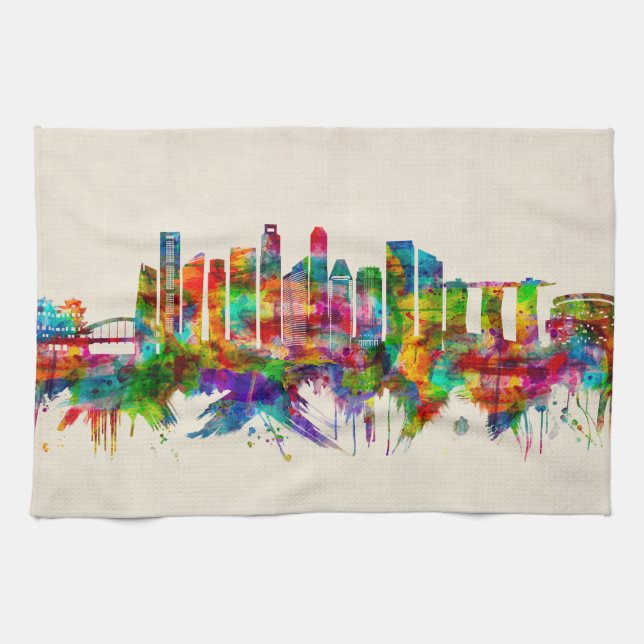 Singapore Skyline Kitchen Towel (Horizontal)