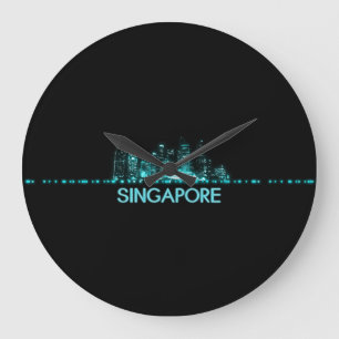 Singapore Skyline Large Clock
