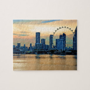 Singapore Skyline Sunset Jigsaw Puzzle