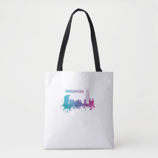 Singapore Skyline Watercolor Asia Asian Souvenir  Tote Bag