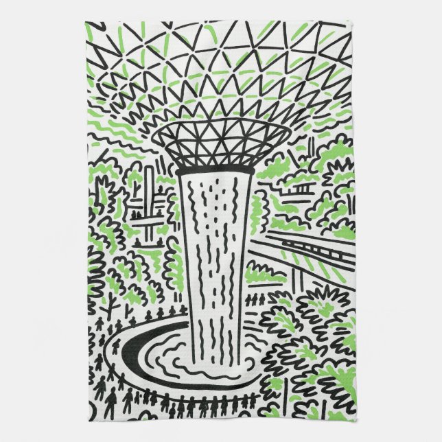 Singapore Souvenir Kitchen Towel (Vertical)