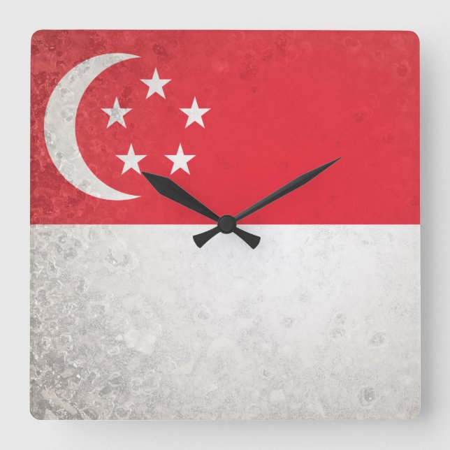 Singapore Square Wall Clock (Front)