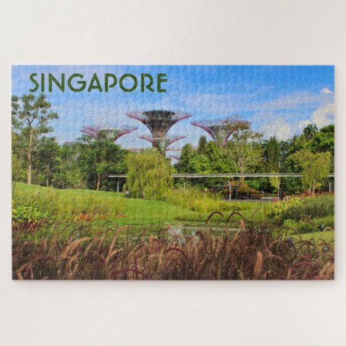 Singapore Supertrees lake and gardens Jigsaw Puzzle