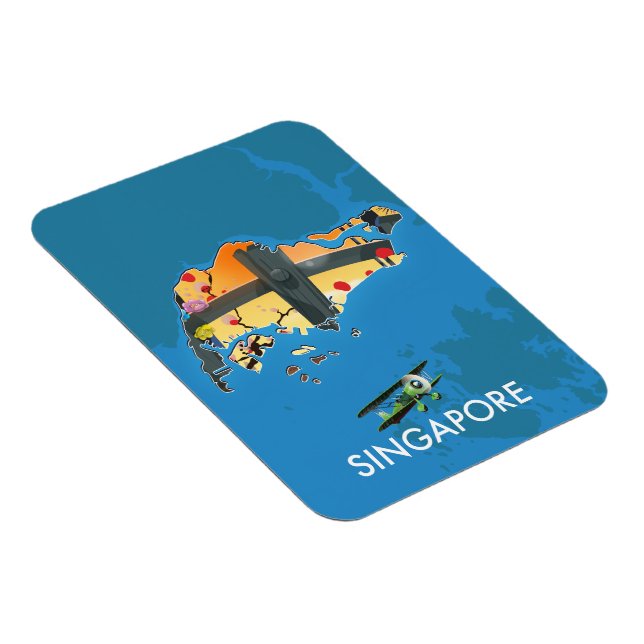 Singapore travel map magnet (Right Side)
