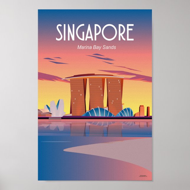 Singapore Travel poster, Marina bay sands Poster (Front)