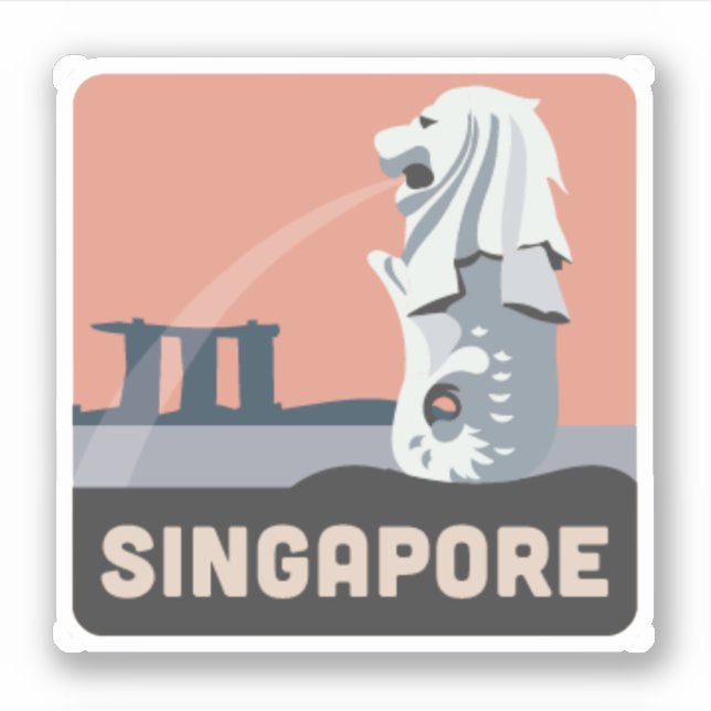 Singapore Travel Vinyl Sticker (Front)