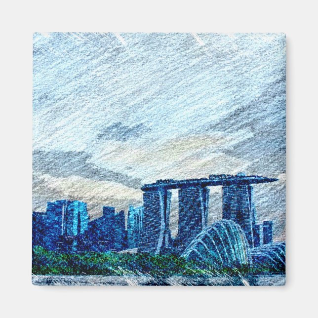 Singapore Views Color Magnet (Front)