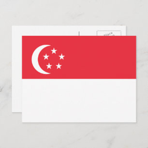 Singaporean Flag, Flag of Singapore Postcard